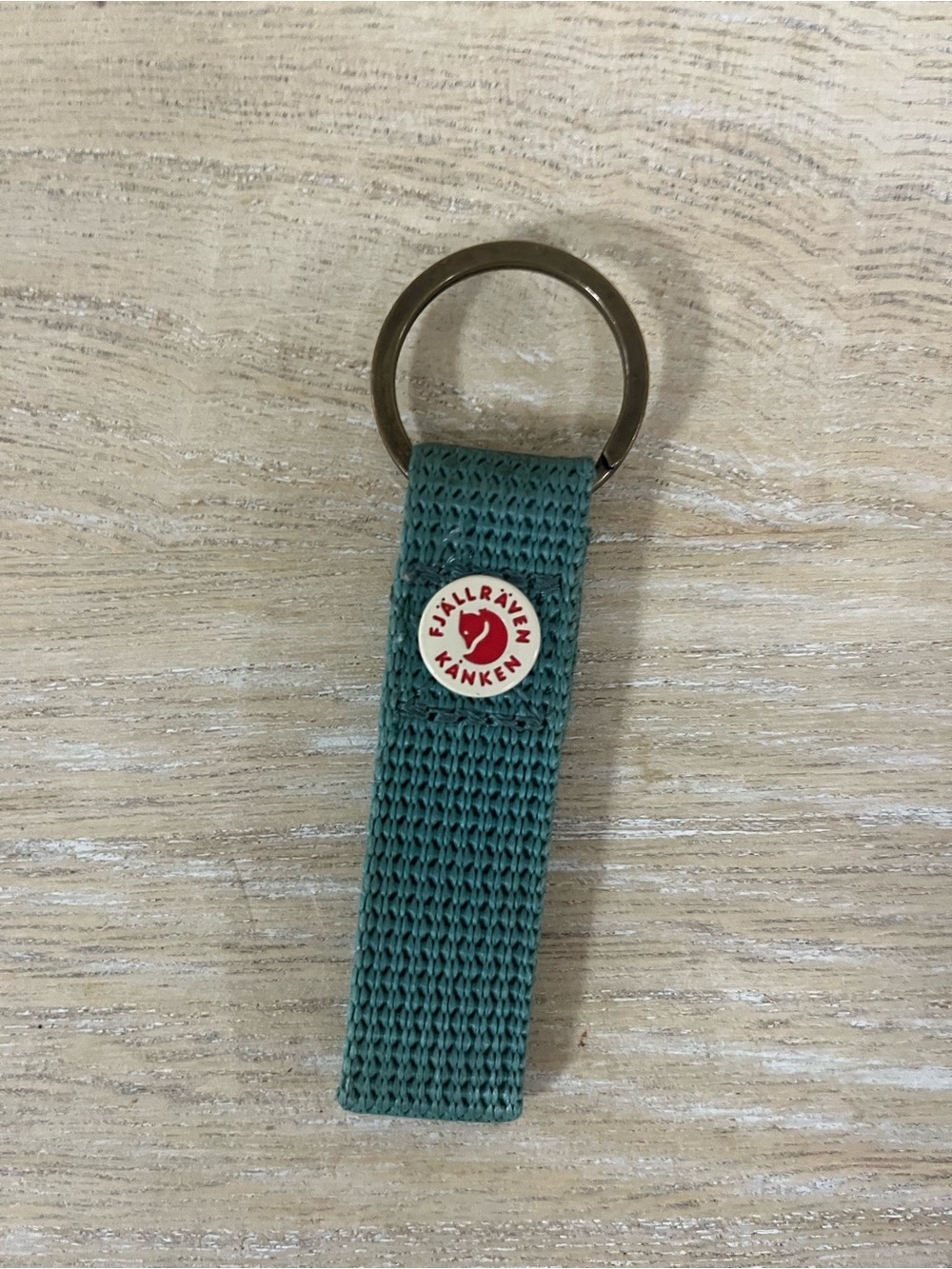 Fjallraven Teal Woven Key Ring with Logo Pin